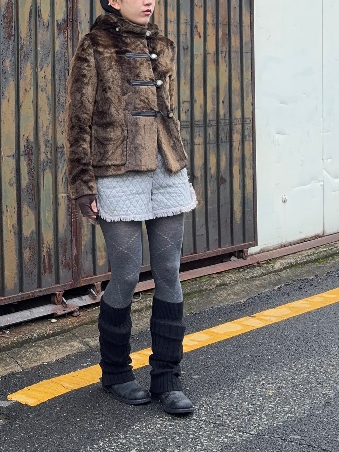 페이크퍼 크롭 후드 재킷 상품이미지4