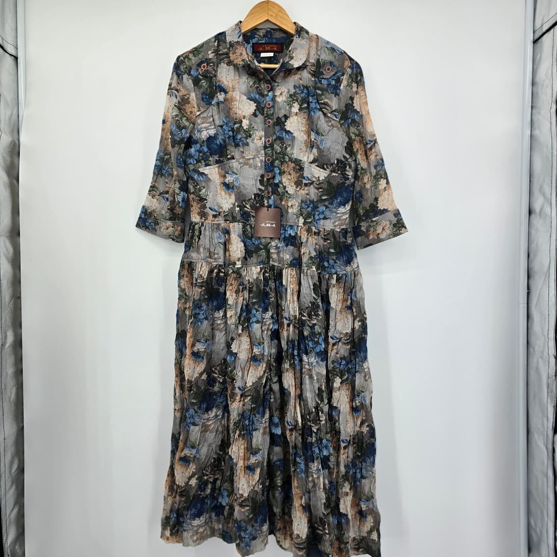 Artwork oriental flora패턴 롱 원피스 새상품 66-77 상품이미지1