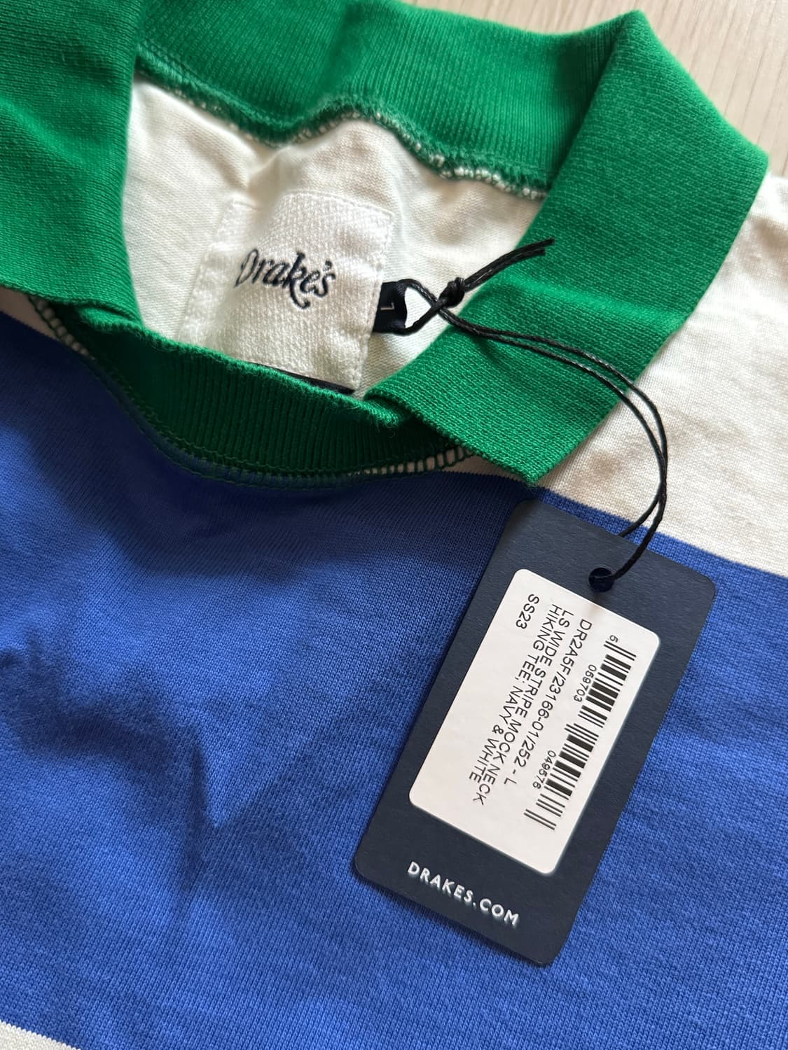 드레익스 모크넥 스트라이프 럭비셔츠 L 상품이미지2