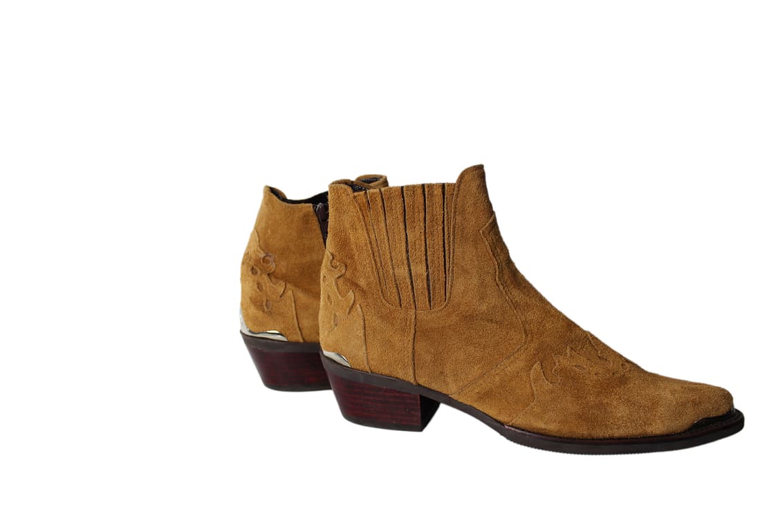 2000s Japan 핸드메이드 스틸 토 스웨이드 웨스턴부츠 상품이미지4