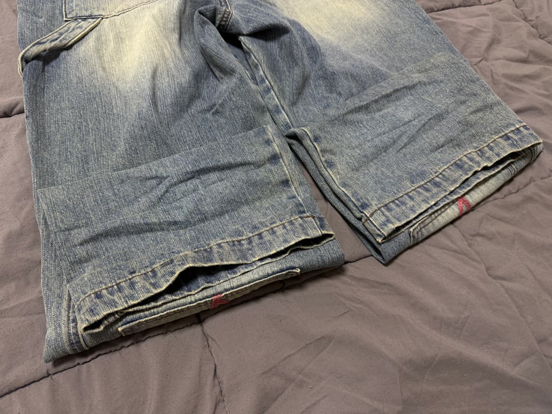 카락터 Karactor 더블니 팬츠 워시드 블루 00 사이즈 팝니다 상품이미지4