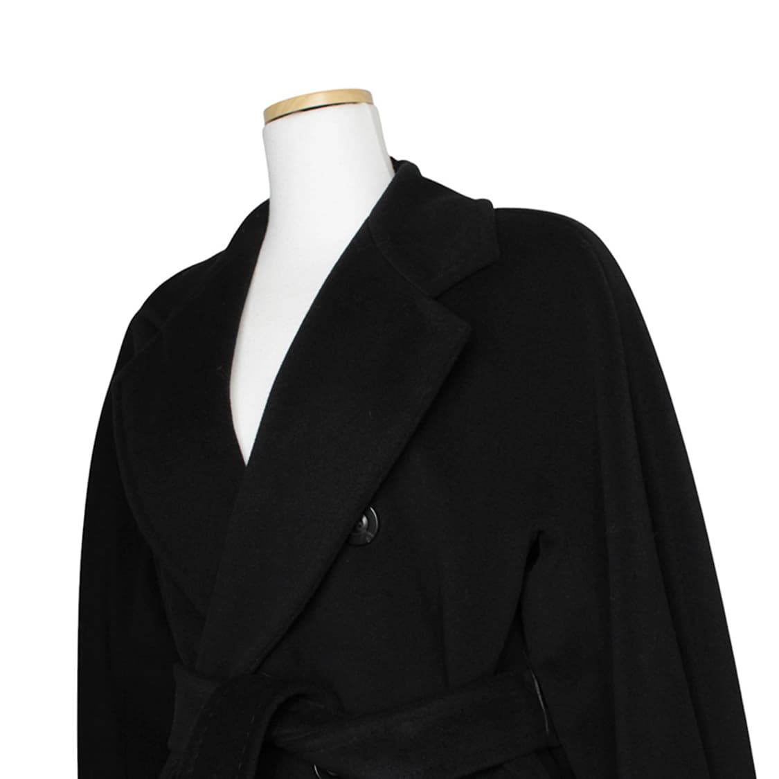 막스마라 마담 블랙 벨티드 울캐시미어 롱코트 34 상품이미지4