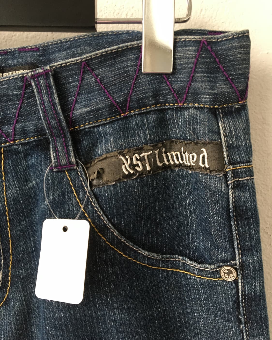 Batsu skull patch denim pants 상품이미지6