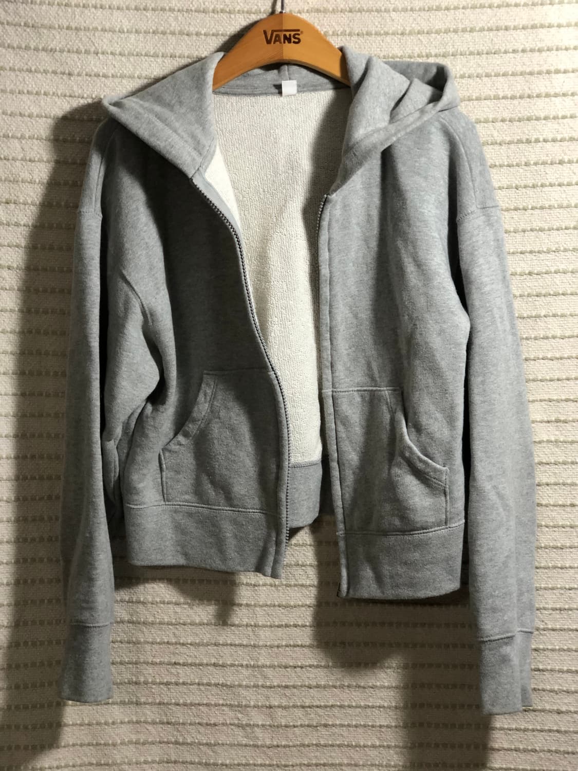 빈티지 유니클로 그레이 숏 크롭 후드 집업 상품이미지1