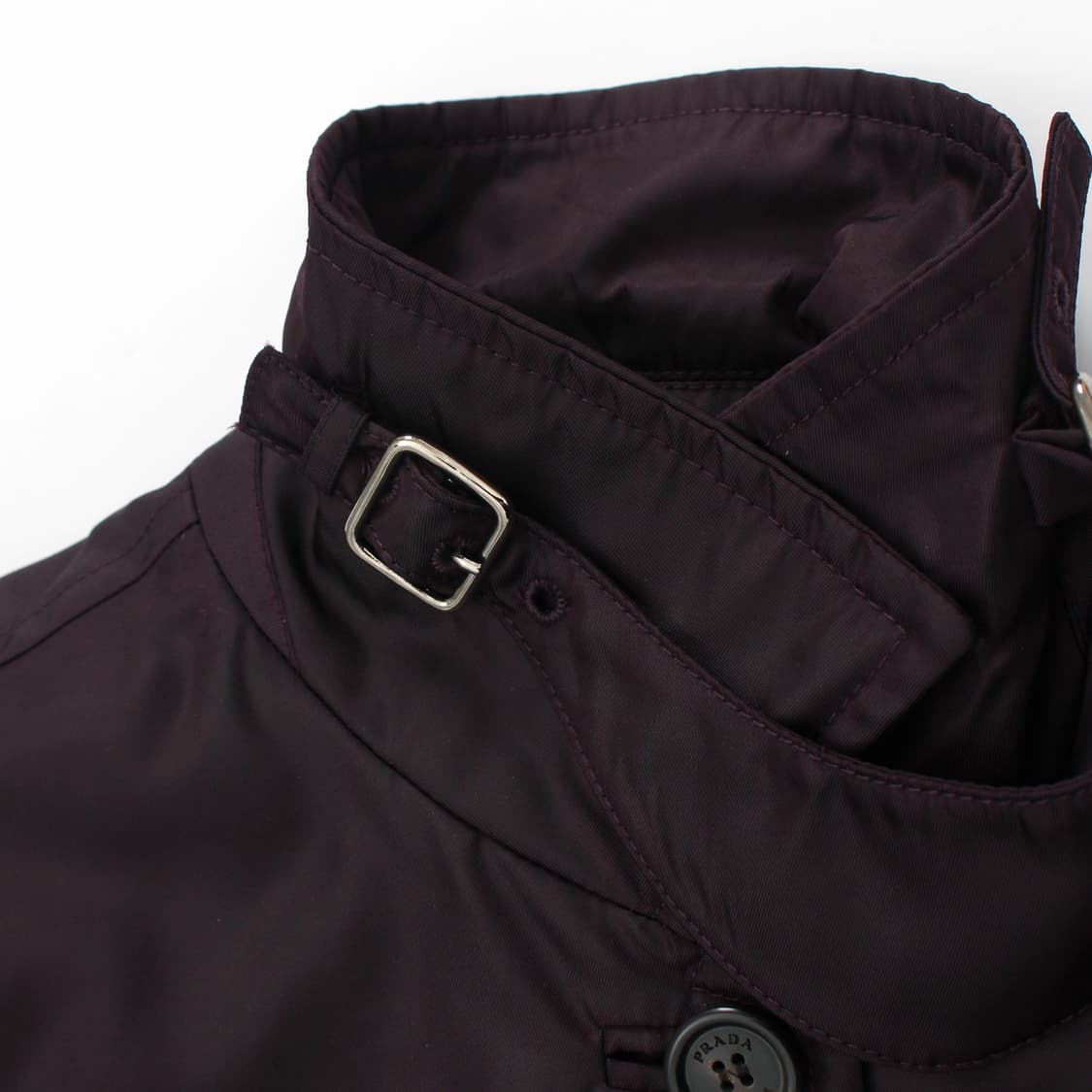 프라다 prada 빈티지 나일론 퍼플 미디 벨트 트렌티 코트 자켓 상품이미지5
