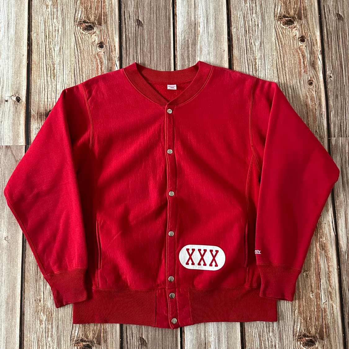 체스윅 by 토요엔터프라이즈 리버스위브 스냅 가디건 레드 색상 L 사이즈 상품이미지1