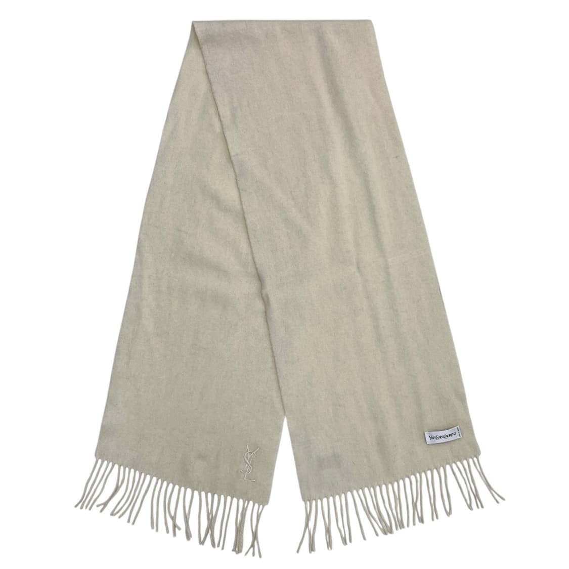 입생로랑 화이트로고 퓨어 울 아이보리 머플러 상품이미지3