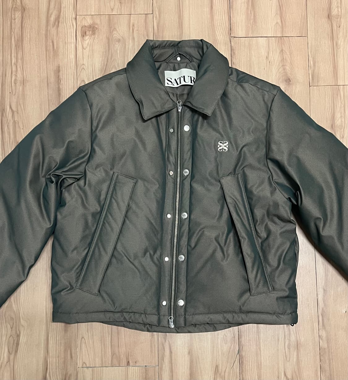 (새제품) SATUR 세터 레체 투톤 덕다운 패딩 그린브라운 / L 상품이미지7