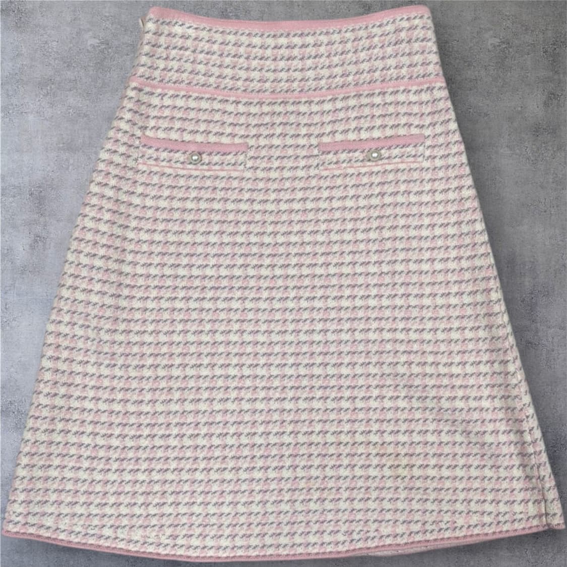 산드로 Sandro 핑크 트위드 진주 니트 쓰리피스 셋업 1 상품이미지9