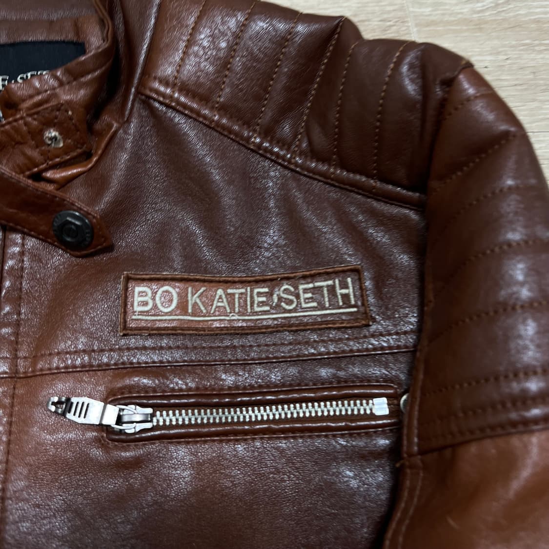 케이티세스 빈티지 넥비죠 레더 라이더 가죽자켓 [브라운] L/100 상품이미지4