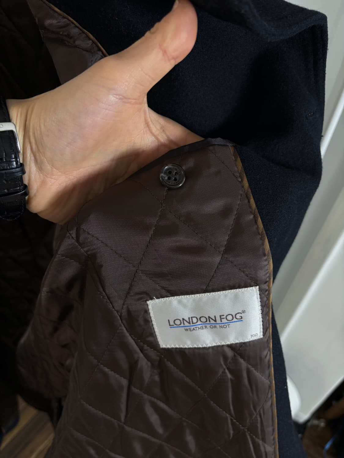 세미 랩 하이넥 코트 네이비  상품이미지7