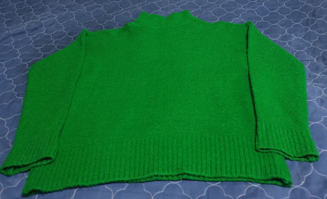 미스벨리 반폴라 긴팔 니트 그린 (M) 상품이미지1