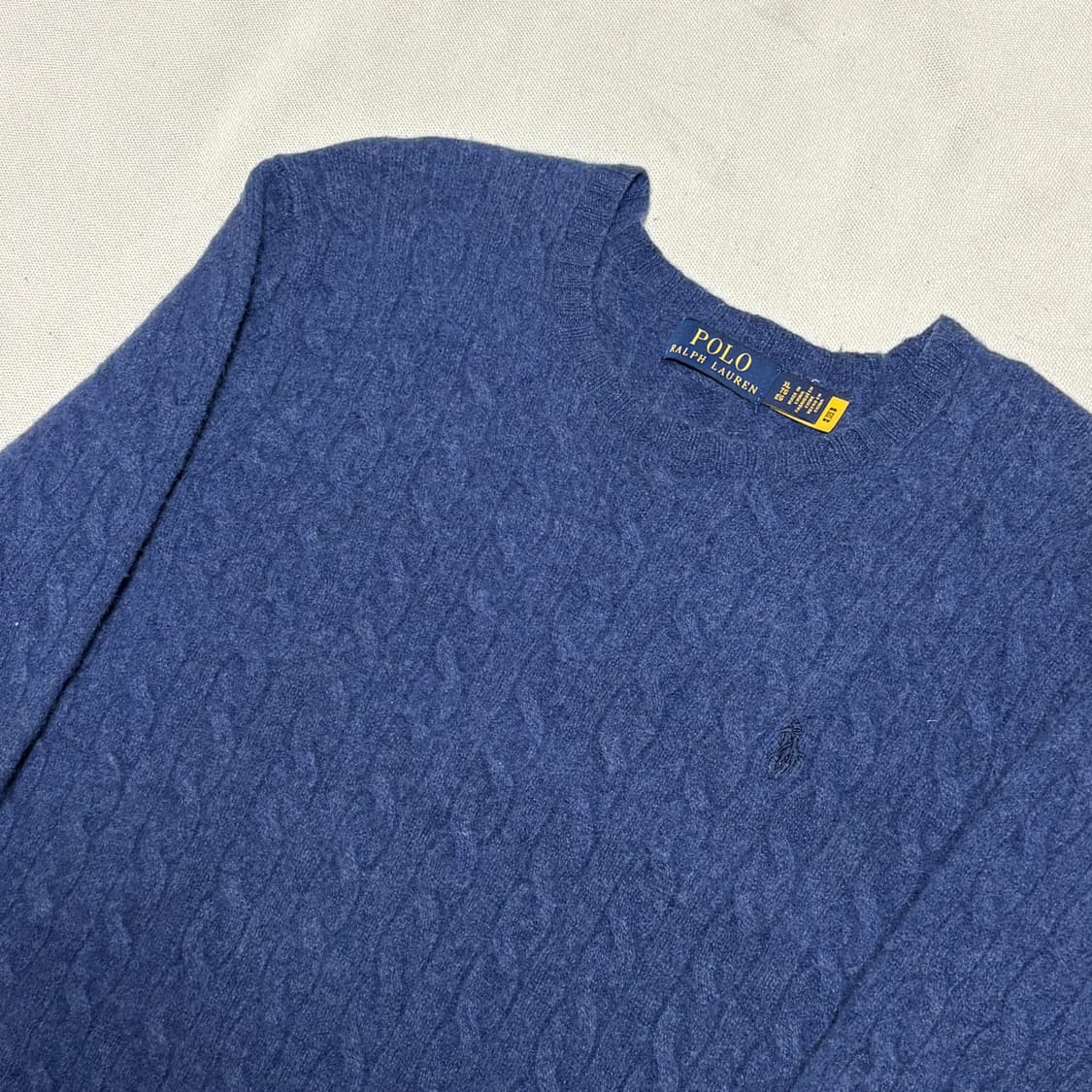 XL 폴로랄프로렌 캐시미어 블루 케이블 니트 상품이미지1