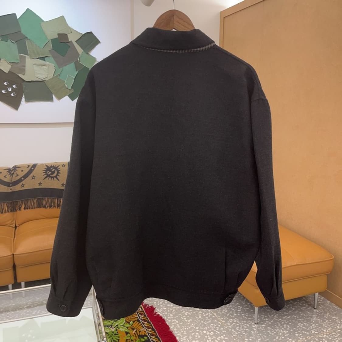 입생로랑 정품 자수로고 울 블루종 자켓 110 C06214 상품이미지3