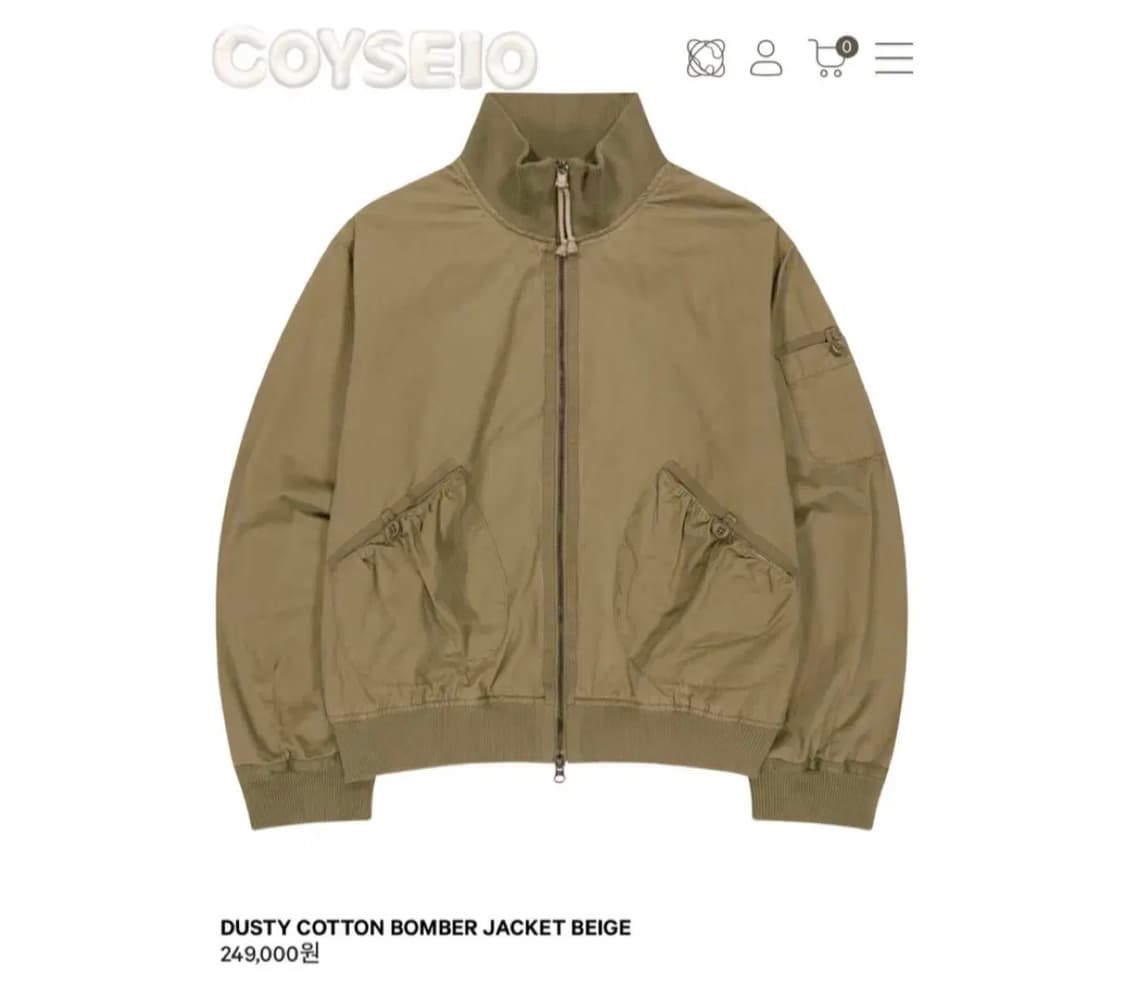코이세이오 더스티 코튼 봄버 자켓 베이지 2 상품이미지1