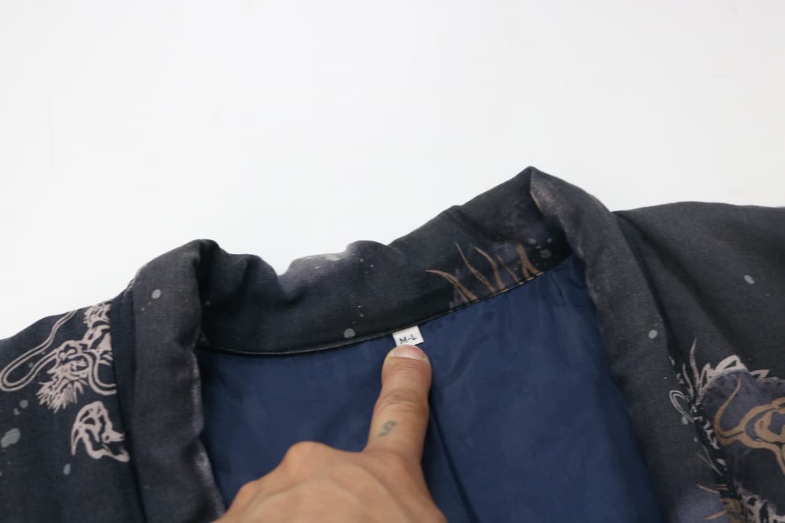 빈티지 오리엔탈 드래곤 올오버 패턴 하오리 자켓 (M-L) 상품이미지5