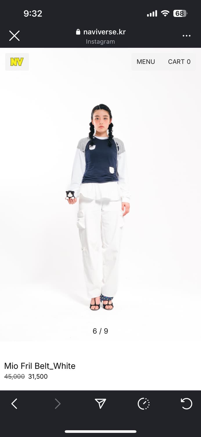 나비버스 프릴 벨트 랩스커트 화이트 상품이미지5