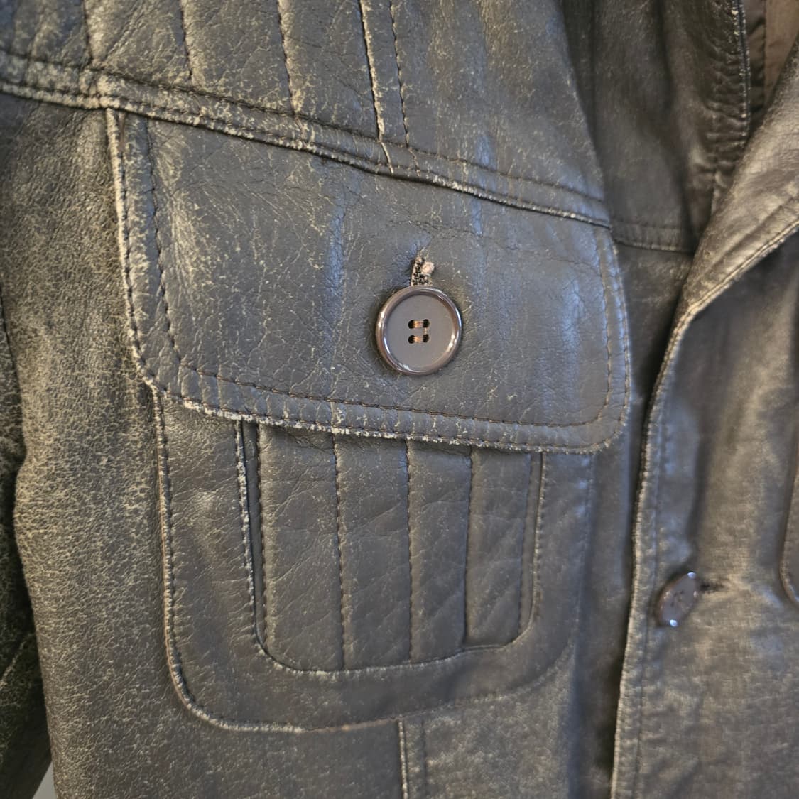 캐쥬얼웨어 에코레더 자켓 블랙 밀리터리 90s 빈티지 상품이미지5