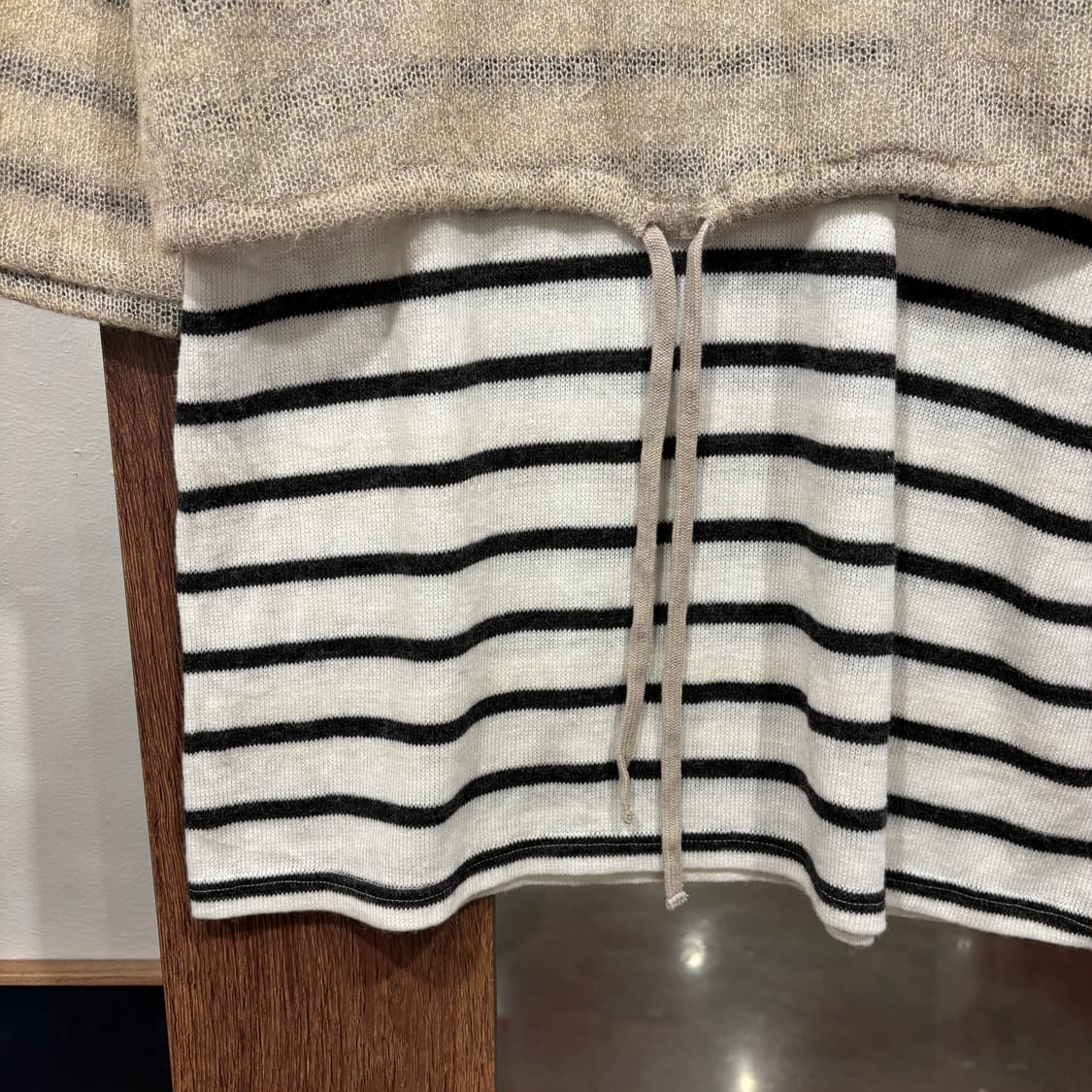 빈티지 오트밀 스트라이프 레이어드 니트 원피스 상품이미지8