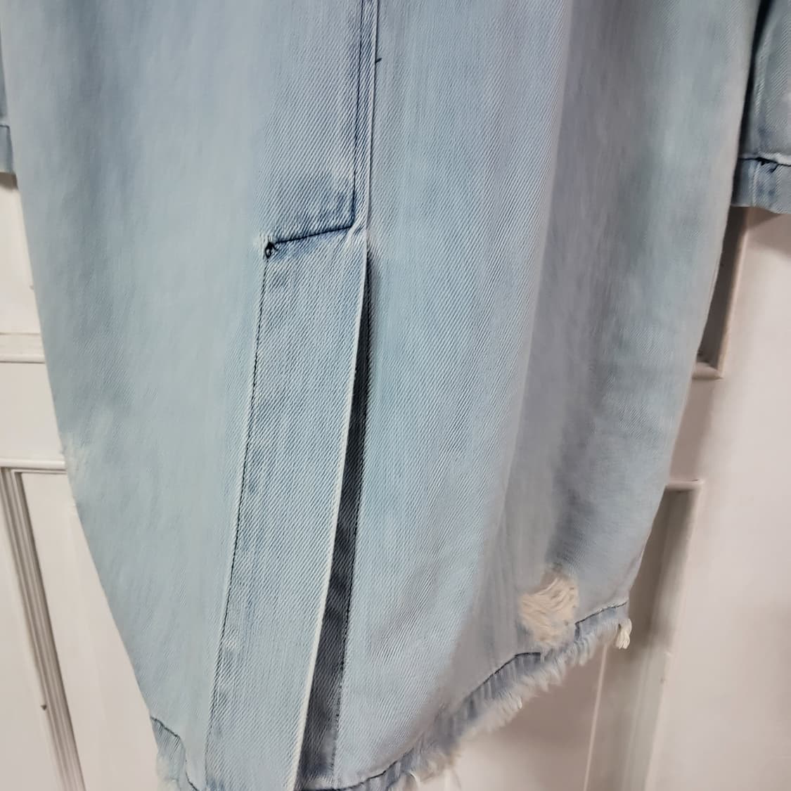 자라 데미지 데님 롱 코트 자켓 연청 여자 77 88 거의새옷 상품이미지5