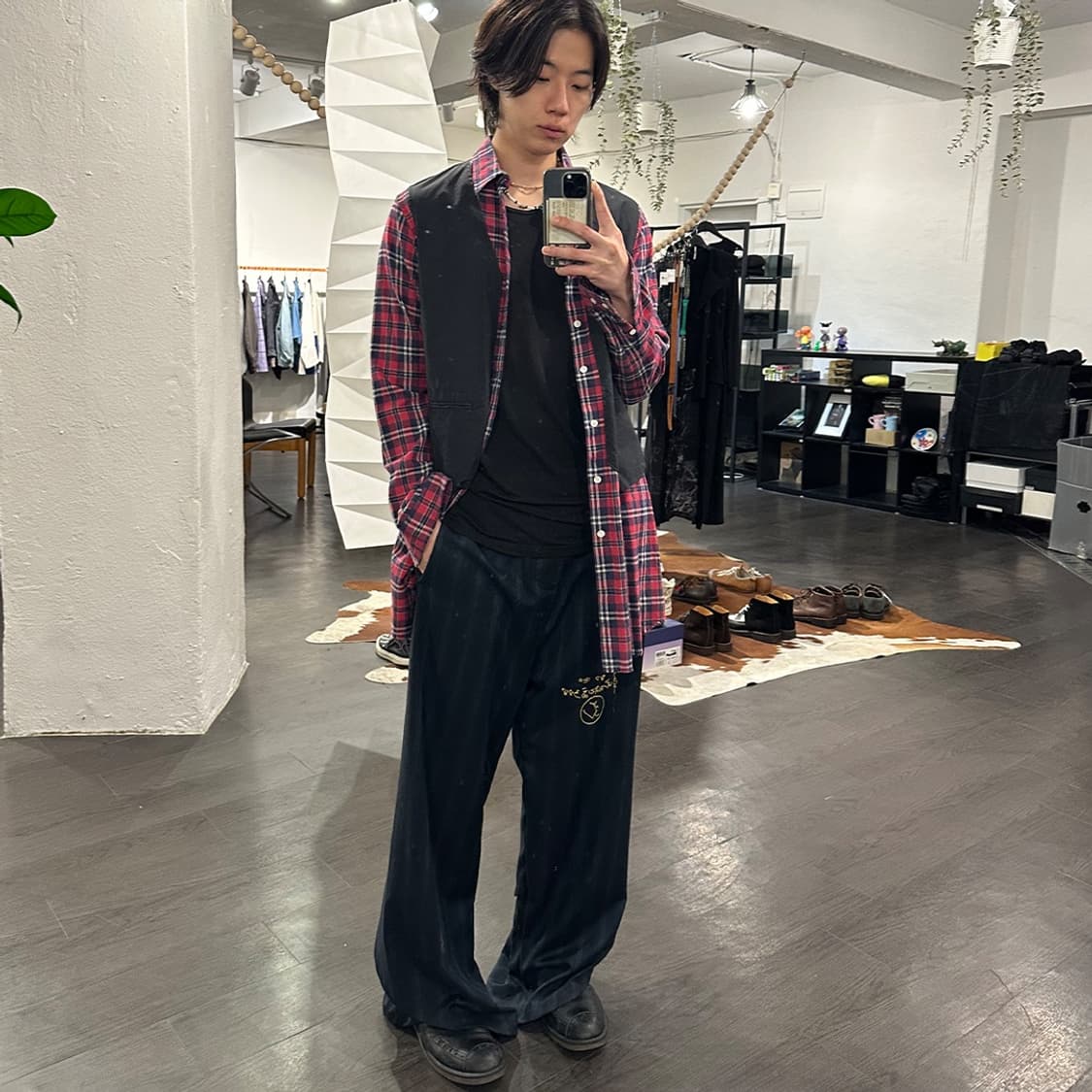 존 언더커버 베스트 레이어드 셔츠 상품이미지4