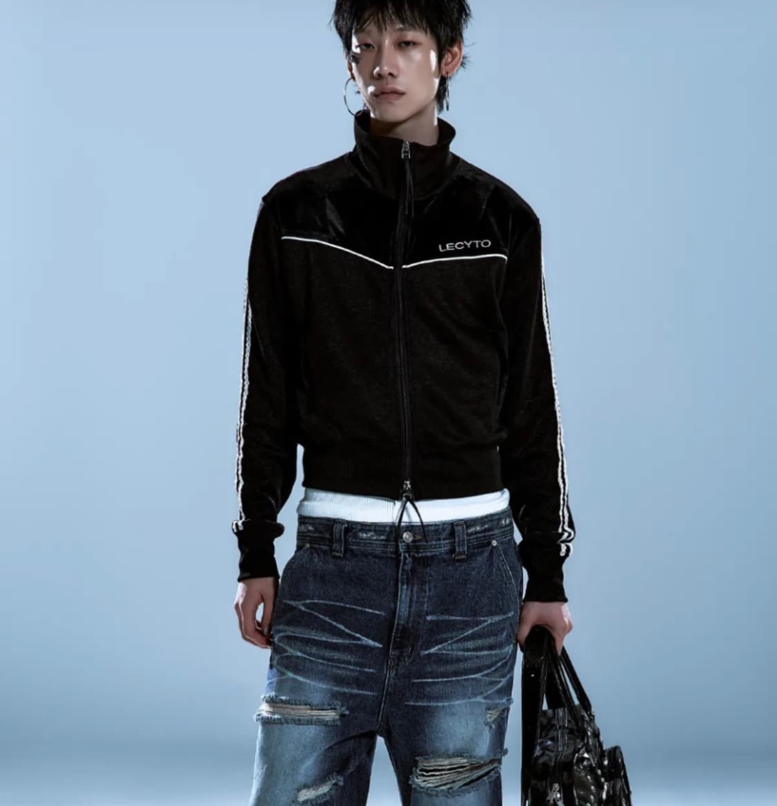 Piping Line Track Zip Up Jacket_[Black] 상품이미지3