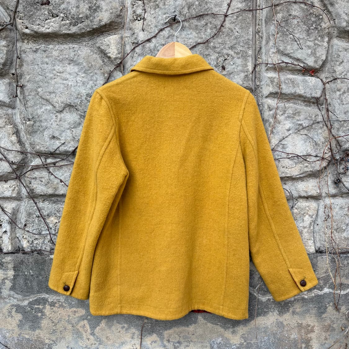 크로커다일 체크 안감 모리 울 아메카지 보헤미안 여성 빈티지 자켓 코트 상품이미지2