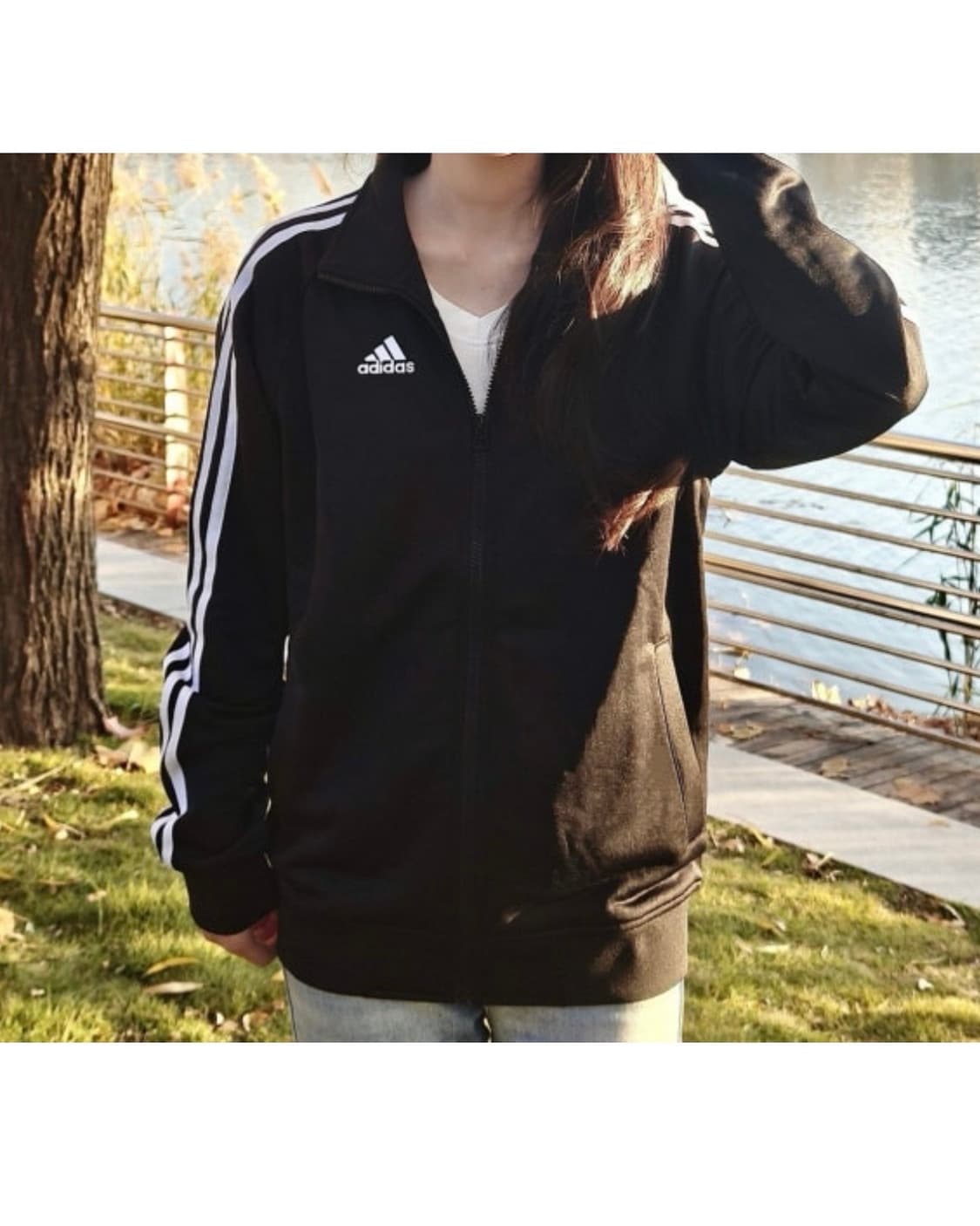 아디다스 검흰 블랙 화이트 트랙탑 져지 저자 집업 파이어버드 올드스쿨 L 상품이미지2