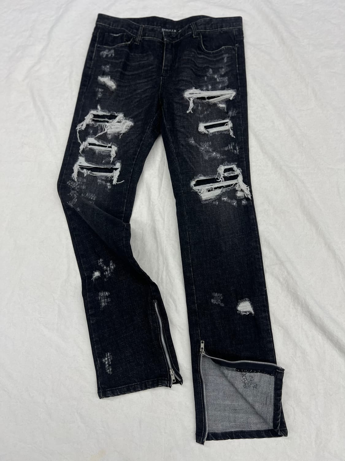 옆지퍼 블랙진 상품이미지10