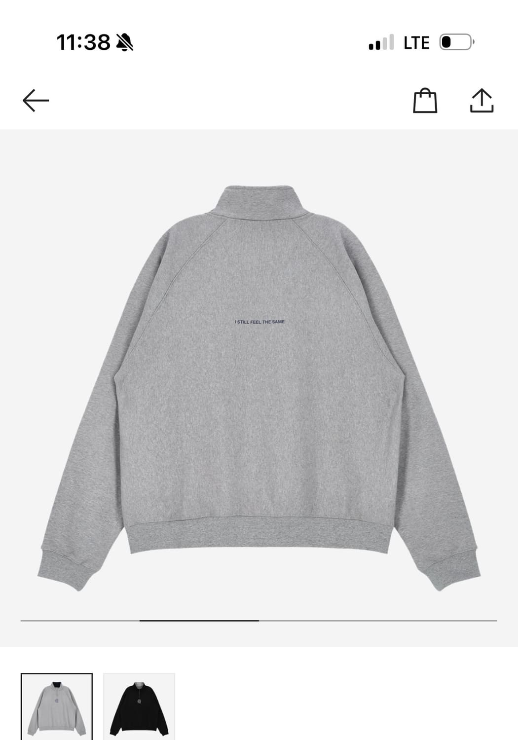 안티소셜소셜클럽 하프 집업 스웻 셔츠 그레이 상품이미지2