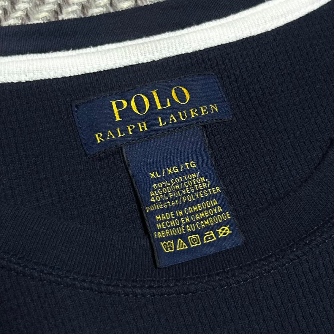 [XL] Polo 폴로 랄프로렌 네이비 와플 롱슬리브 긴팔티 상품이미지5