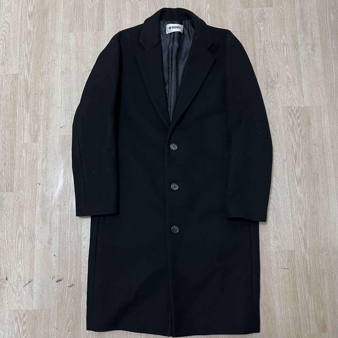인사일런스 미니멀 버튼 울 싱글 코트 S/90  상품이미지1