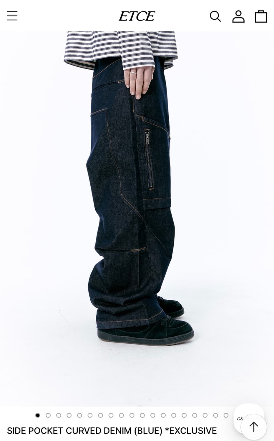 Etce SIDE POCKET CURVED DENIM (BLUE) M 상품이미지1