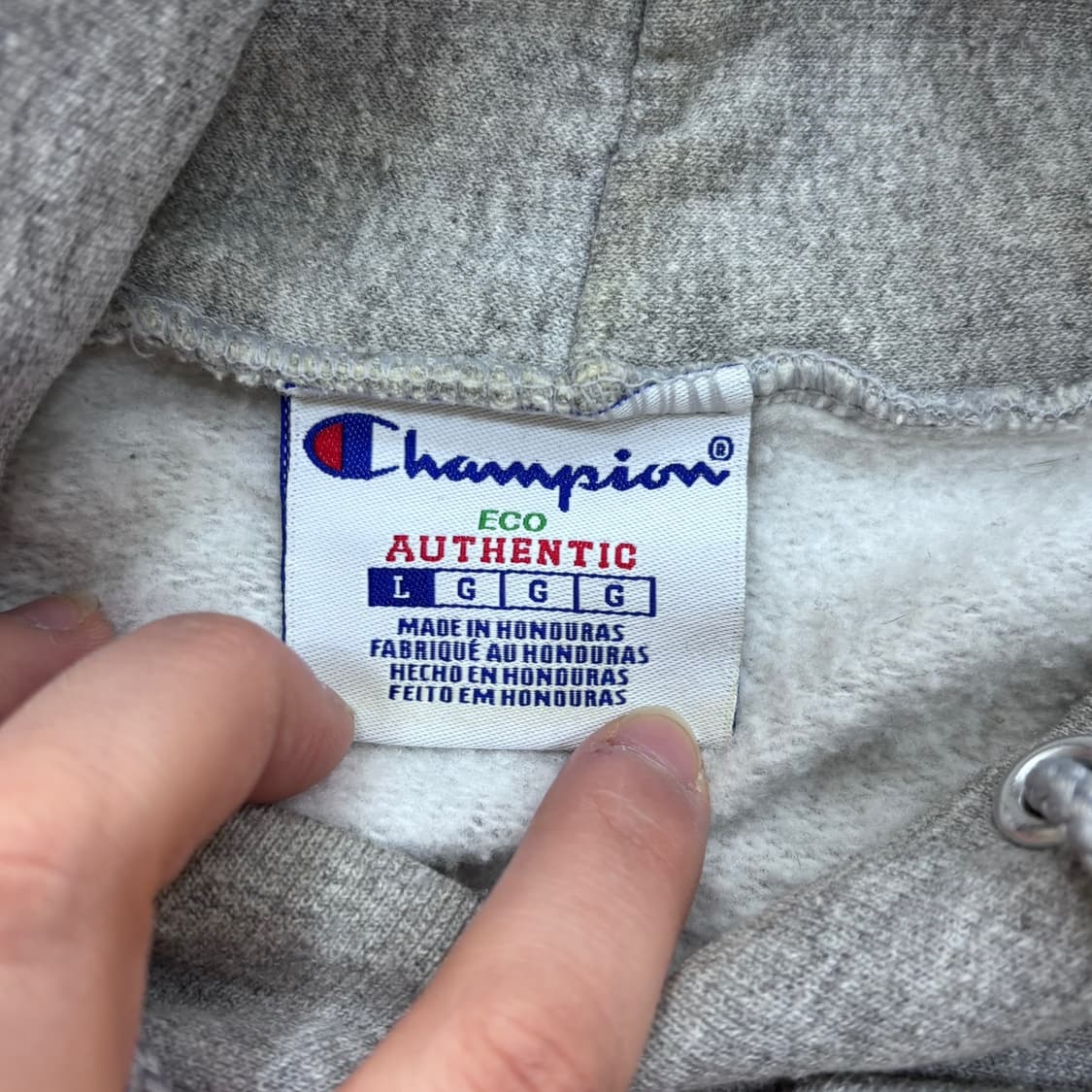 L 챔피온 무지 후드 티셔츠 0323E 상품이미지3