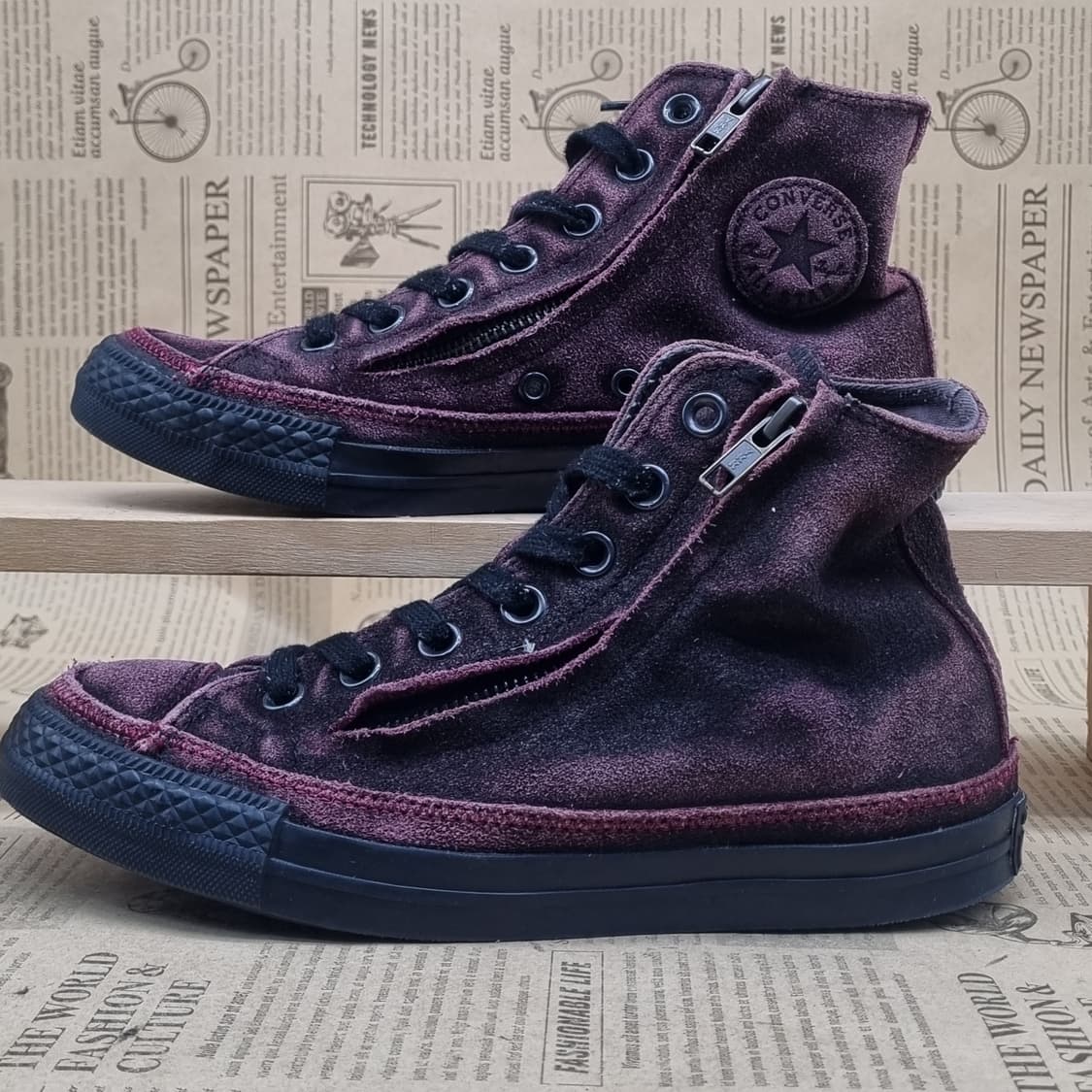 컨버스 스웨이드 버건디 여성하이탑230 상품이미지1