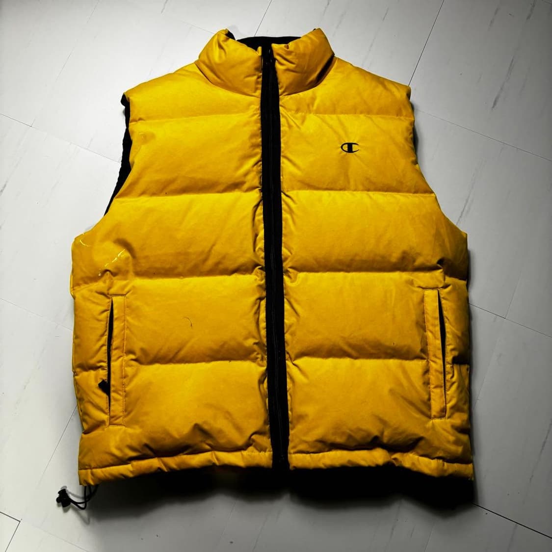 챔피온 올드스쿨 옐로우 덕다운 패딩 조끼 상품이미지1