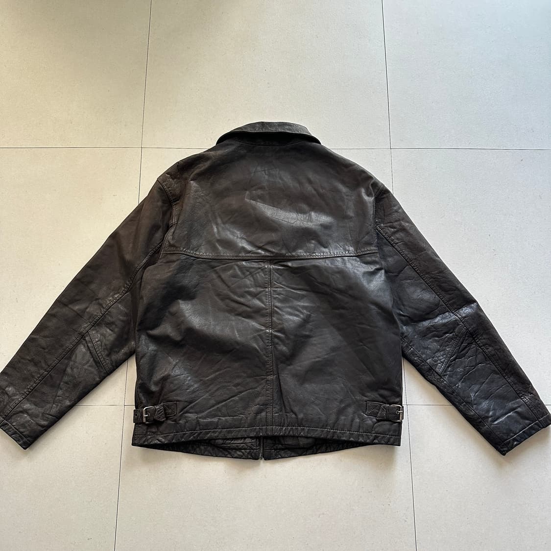 90s 프랑스생산 빈티지 플뢰르드뽀 버팔로 가죽 스포츠 자켓 M 상품이미지8