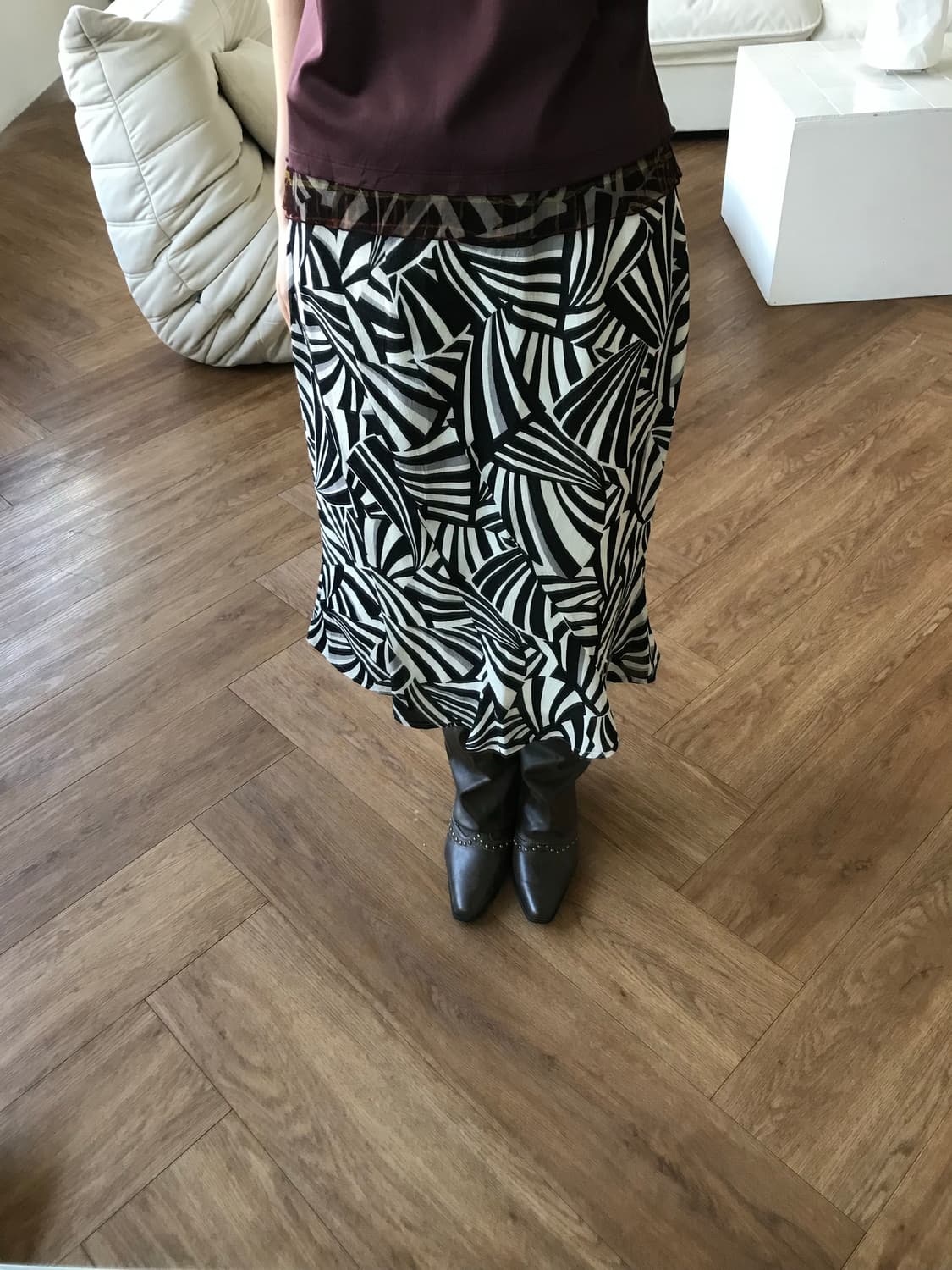 vintage pattern skirt 상품이미지1