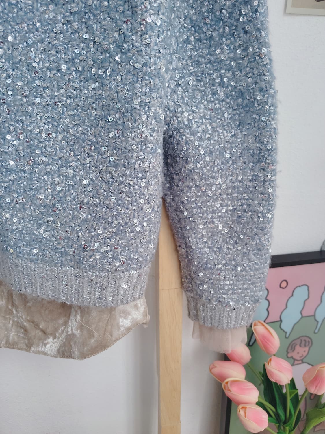 마리끌레르 스팽글 트위드 가디건 상품이미지7