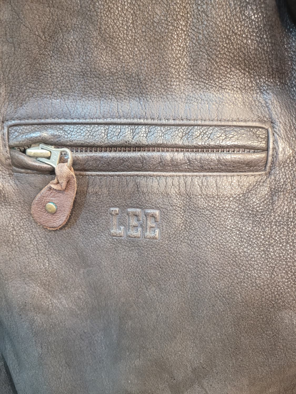 90' Lee 리 가죽 자켓 브라운 100 상품이미지4