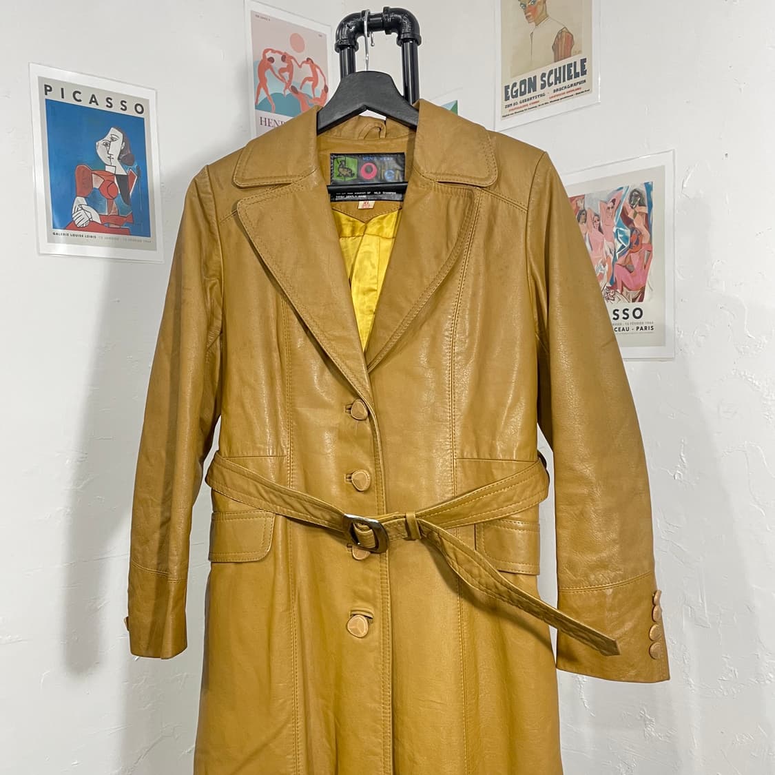 레더 벨티드 코트 상품이미지4