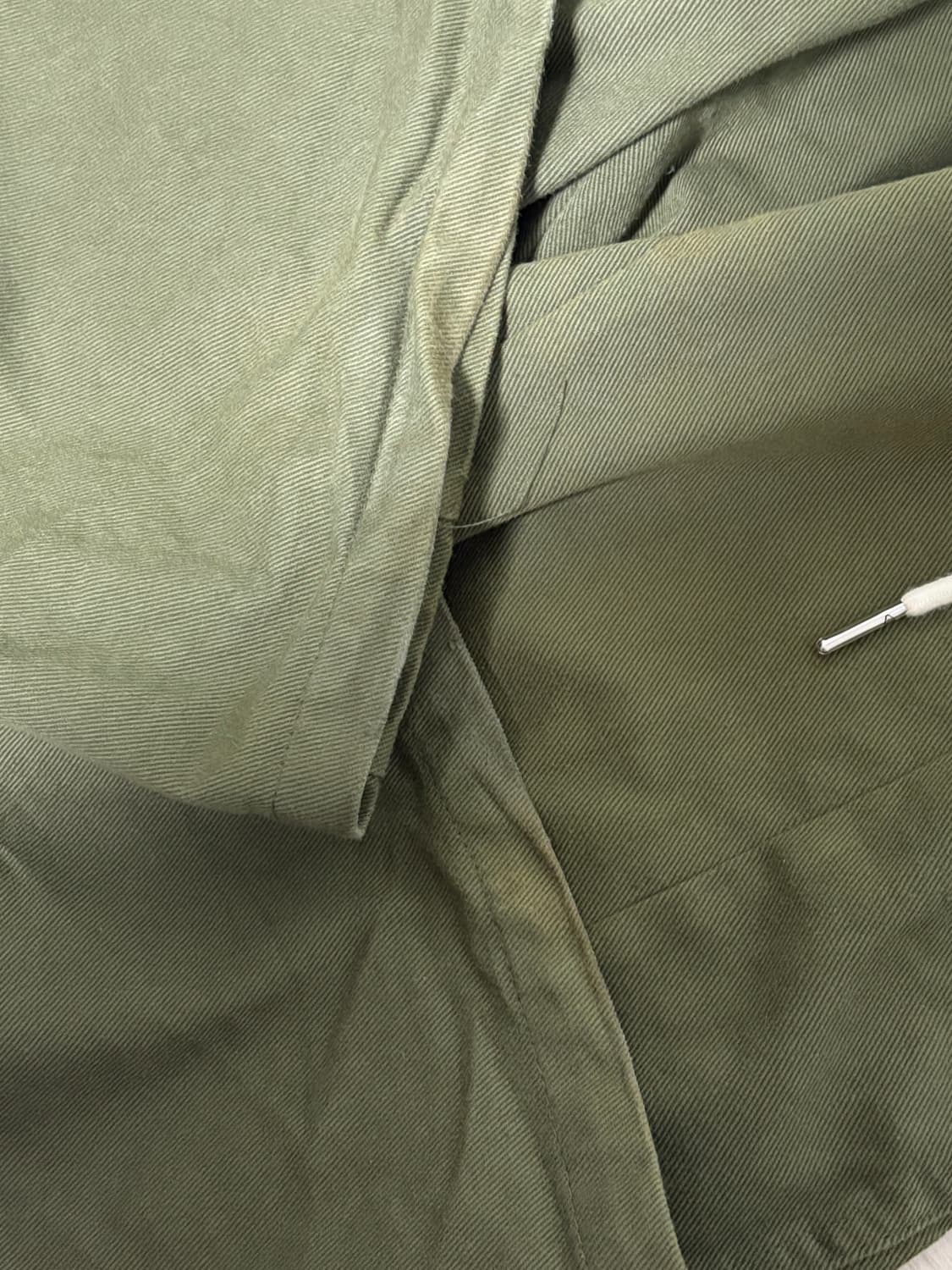 굿라이프웍스 와이드 절개 벌룬팬츠 코튼 카키 S 상품이미지5