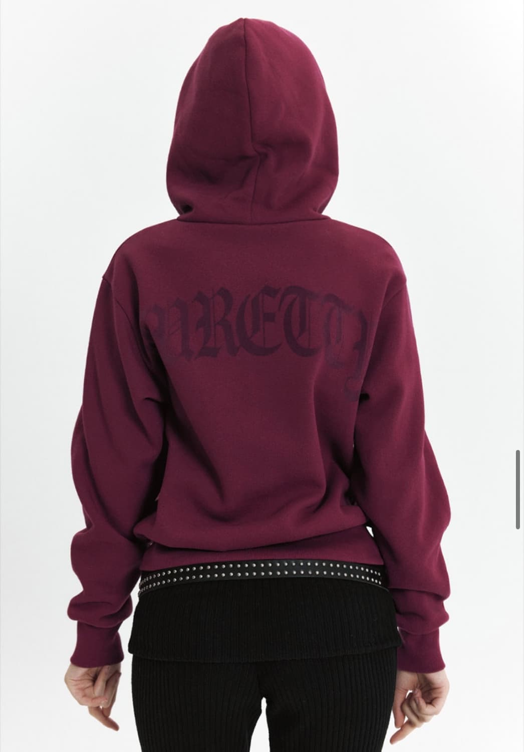 큐리티 curetty c 벨벳 로고 플리스 후드집업 퍼플 상품이미지5