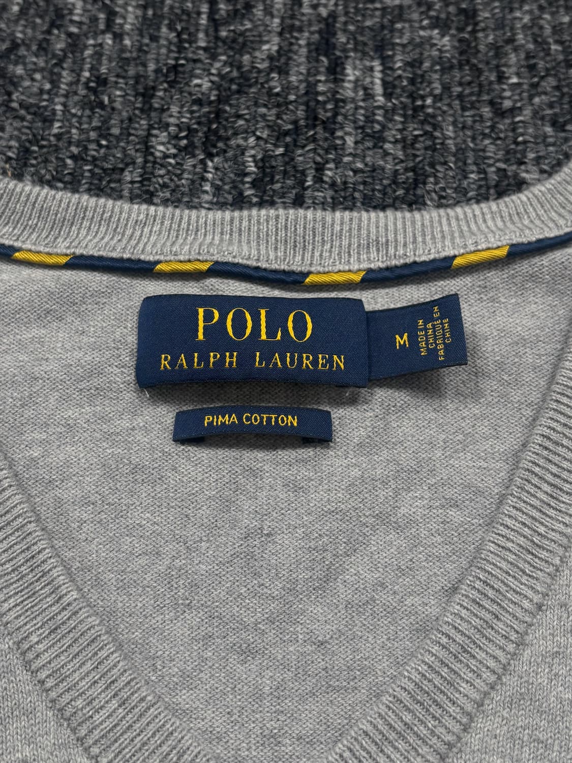 폴로 그레이 피마 코튼 브이넥 니트 베스트 상품이미지5