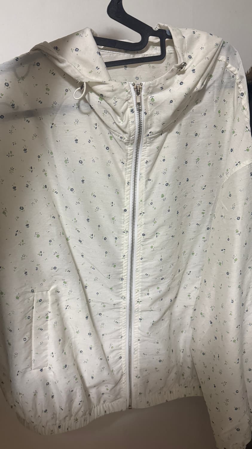 플라워 스트링 후드 바람막이 집업 상품이미지1