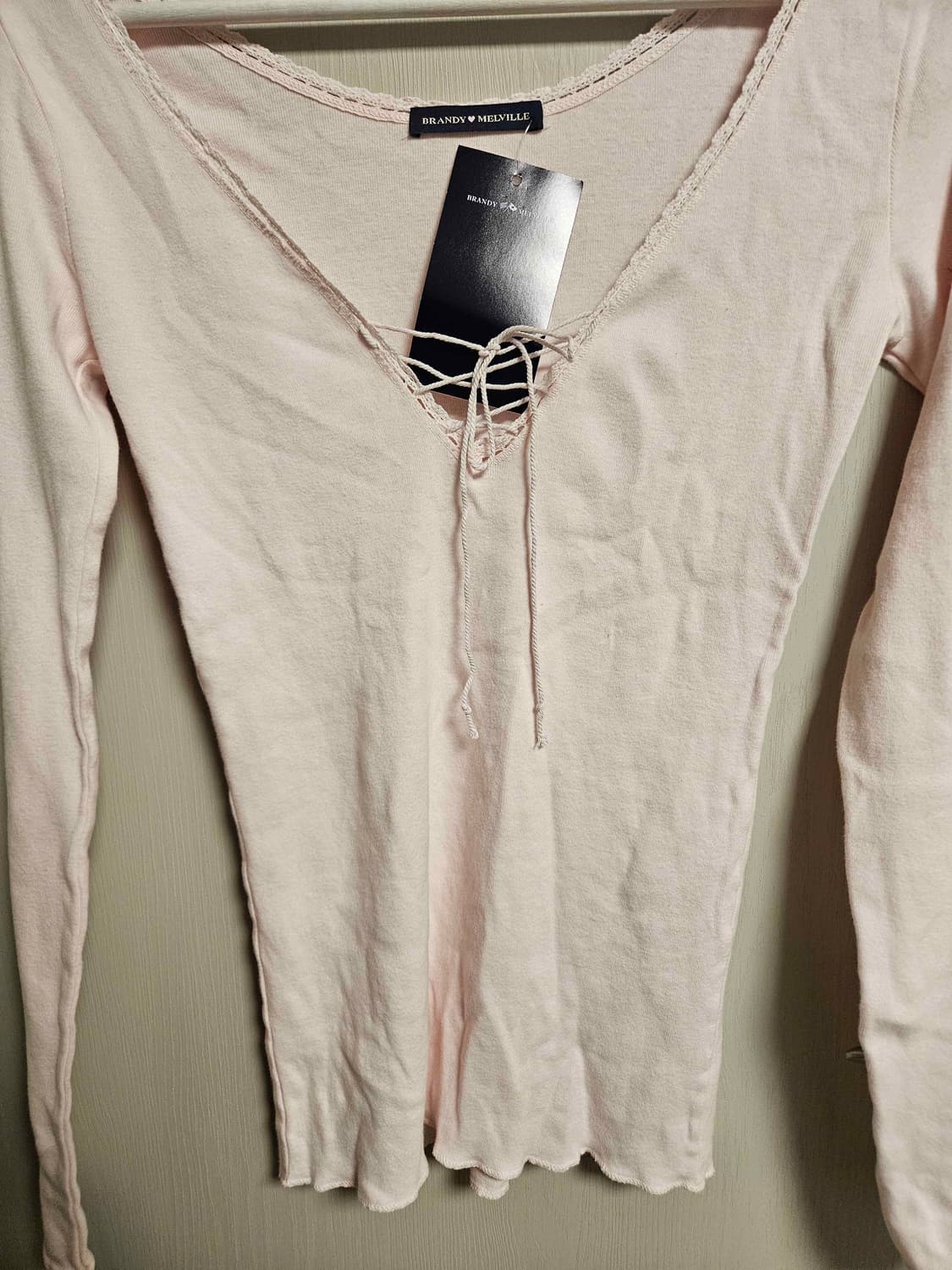 BM pink lacelong sleeve a 상품이미지1