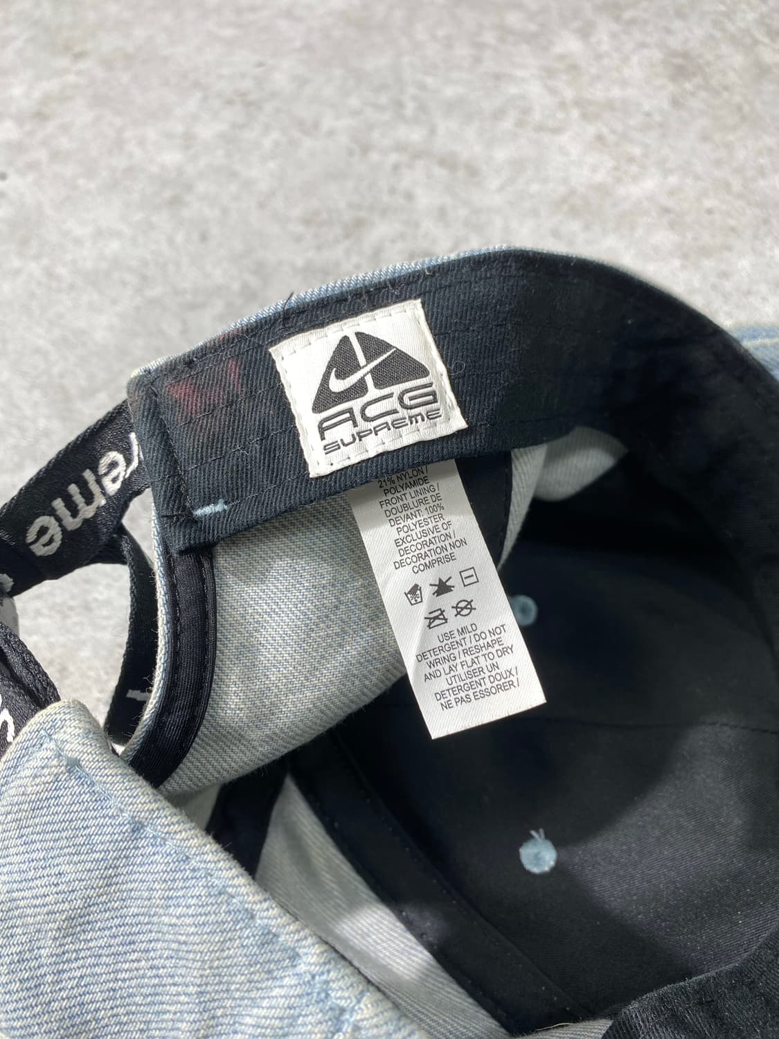 [OS] Nike ACG x Supreme 워시드 블루 데님 볼캡 상품이미지8