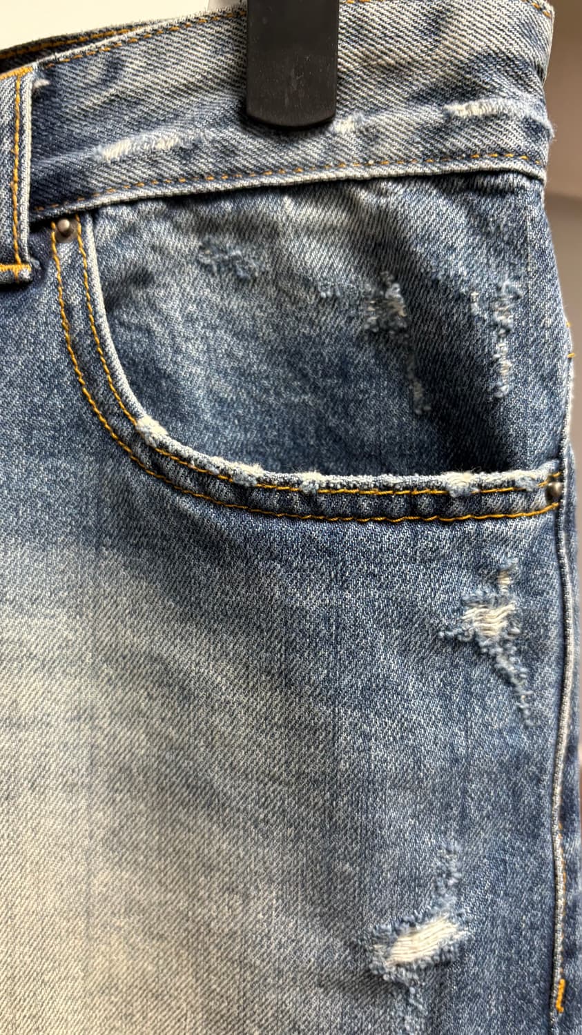 메종미네드 WEB DAMAGE LONG DENIM PANTS M/BLUE 상품이미지6
