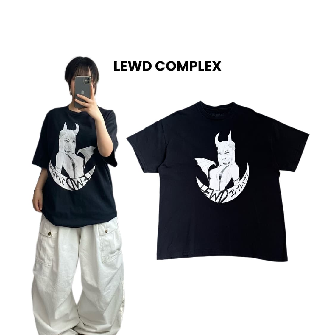 LEWD COMPLEX 제팬 데빌 걸 반팔 티셔츠 상품이미지1
