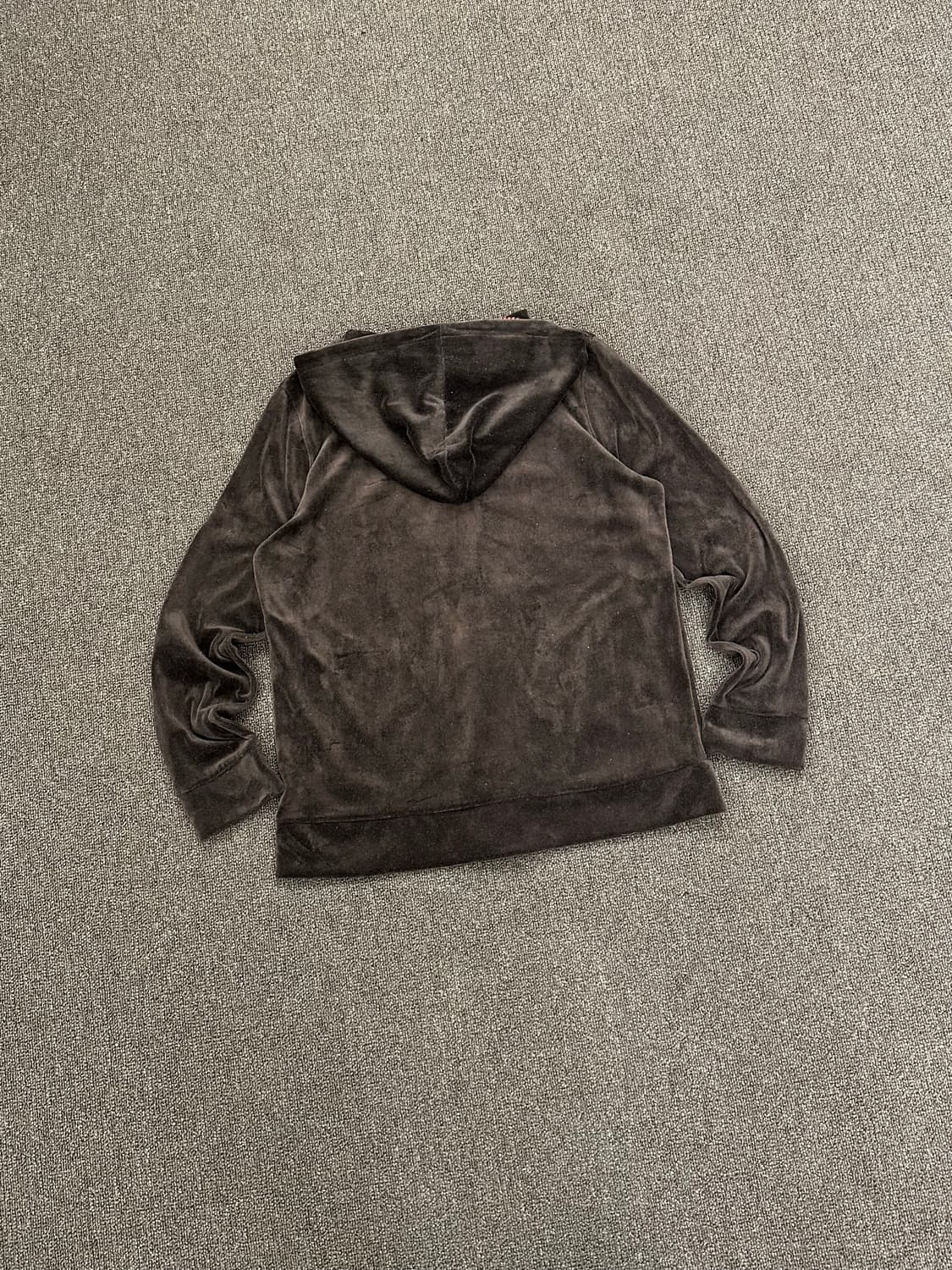 M)Japanese vintage 여성 브라운 벨벳 후드집업 상품이미지5